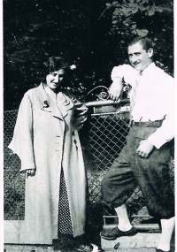 Eugen Wald and his future wife - Bluma Kestenbaumova, Técso, Subcarpathian Russia, 1933



