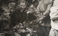 After the liberation, May 1945, Dagmar on the left 