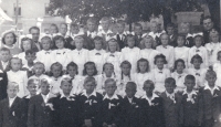 Josef Zawadský / 2nd school year / holy communion / Dolní Benešov / about 1948
