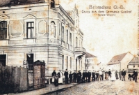 Dolní Benešov on a period postcard