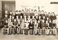 Václav Mařík at primary school (in the second row next to the teacher)