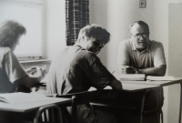 A rare historical photo of Karel Mráz teaching a class