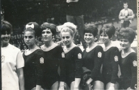 Bohumila Řešátkova (third from left) at the 1966 World Championships in Dortmund