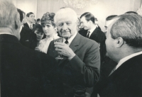 1968, reception at Prague Castle after the successful Olympics in Mexico, President Ludvík Svoboda standing in front of Bohumila Řešátková