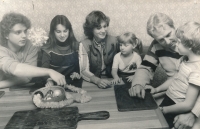 Bohumila Řešátková (centre) with her family in the 1980s. From left: son Tomáš, daughter Bohumila, daughter Kristýnka, husband Jan and son Jan
