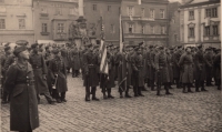 Entry of Czechoslovak and American soldiers, Český Krumlov, 1945-1946
