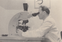 Josef Dvořák at the State Glass Research Institute in Hradec Králové in the 1950s