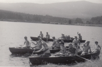 Josef Dvořák with the rowing club in 1978