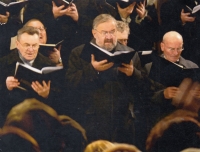 Josef Dvořák (on the right) with the choir Cantores Gradecenses in the Cathedral of the Holy Spirit in Hradec Králové