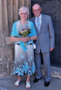 Josef Dvořák with his wife Milada in 2015
