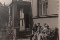 Zdeněk Štěpán (the second one from the left) with his father (on the left), mother (the second one from the left) and brother Pavel (on the right), circa 1955

