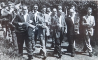 Alois Matěj in a brass band in Ruda nad Moravou in 1957