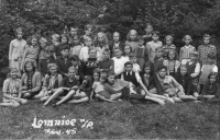 At a summer camp in Lomnica nad Popelkou, 1945
