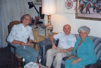 Mr and Ms Bartošs (right) at home in New York City along with Zdena Veselá, daughter of businessman Josef Sousedík