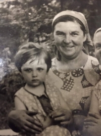 Halyna Barbulyak with grandmother Anna