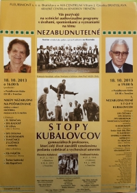 memory of professors Kubala, leaders of the Trenčany troupe, where Danica also worked