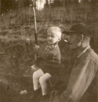 Ernst Franke as a boy, fishing in Libá