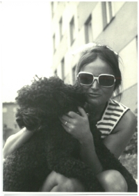 With dog Maura, early 1960s