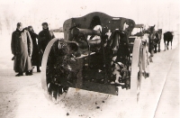 Zima 1941-1942, německá vojska postupují z Bibikova na Nevel