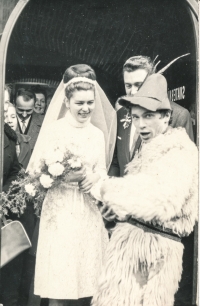 Jiří Blažíček at his friend's wedding, ca. 1966