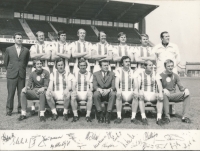 Tým Škody Plzeň, který vyhrál v roce 1974 československou házenkářskou ligu. Vladimír Haber stojí v horní řadě třetí zprava