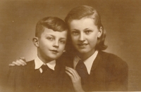 Přemysl Malý with his sister, Prague 1951