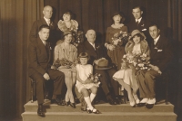 Wedding photo of parents, top left Karel Baxa, Czech politician, lawyer, first president of the Czechoslovak Constitutional Court, mayor of Prague