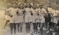 School secondary school games, Bohumíra is on the right, 1947
