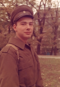 Son Martin during his military service, Prague, 1989