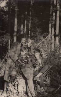 With younger brothers, near Bardejov, Slovakia, 1962