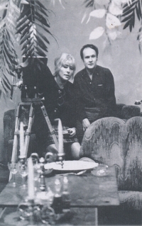S Ester Krumbachovou při natáčení filmu Vražda Ing. Čerta, 1970