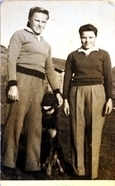 With her sister Antonie, Staré Město, 1952