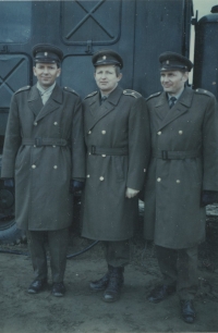 Miroslav Horák (first from left) with fellow soldiers in the second half of the 1980s
