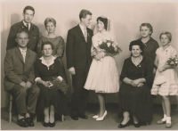 Jaroslav Plíšek with his family, wedding photo