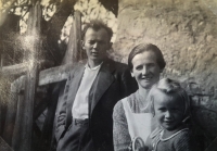 With her mother and biological father in September 1937, before his death
