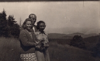 Witness with her parents in the mountains when she was 12-13 years old, circa 1949-1950