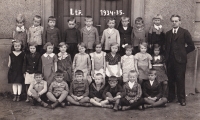 In the first grade of the Czech school in Vrbice, 1934

