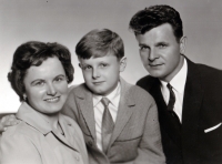 With her husband and son, beginning of 1960s