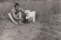 Jiri Spáčilík with his dog Julina, 1983