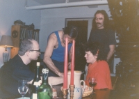 V New Yorku s Janem Pavelkou, 1988. Richard Nemčok vzadu s knírem