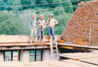 Charlie Soukup's Mill, Alsace. From left: Bloncek, Ch. Soukup, Richard Nemčok, mid-1980s