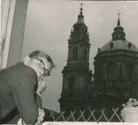 Witness´s father Antonín Novotný in Malostranská beseda, 1960s