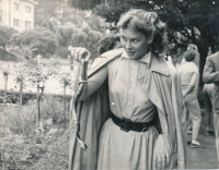 Ludmila Ordnungová at the 1957 World Cup in Brazil visiting a snake farm