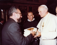 Karel Skalický with Pope John Paul II.