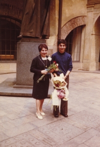 Věra and Martin Polák at Věra's university graduation, 1975