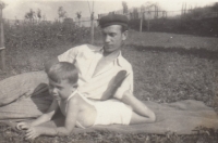 Vladislav Veselý with his father, in the 50s