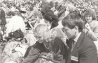 Jiří Spáčilík and his wife at the 1st Jehovah's Witnesses Congress in Poland, 1989