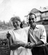 Jarmila Valášková with her husband / Staré Hamry / 1950s