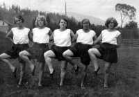 Sokol members exercising / Jarmila Valášková´s mother (right) / 1930s