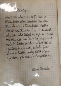 Životopis psaný tetou Marií Hauschke, která používala i neoficiální české příjmení Houšková